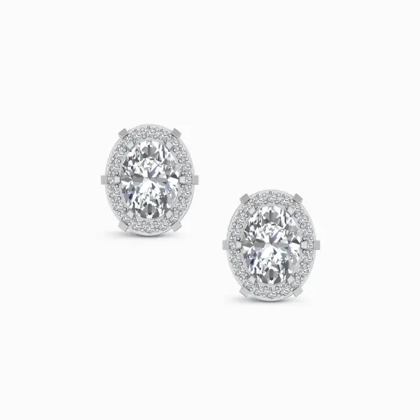 1.00-Ct-Oval-Cut-Halo-Lab-Grown-Diamond-Mens-Studs-White-Gold-Front-View 1.00 Ct Oval Cut Halo Lab Grown Diamond Mens Studs
