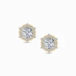 1.00 Ct Round Cut Halo Lab Grown Diamond Earrings