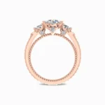Trinity-3-Stone-Natural-Solitaire-Engagement-Ring-Rose-Gold-Basket-View