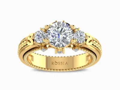 Trinity-3-Stone-Natural-Solitaire-Engagement-Ring-Yellow-Gold-Front-View