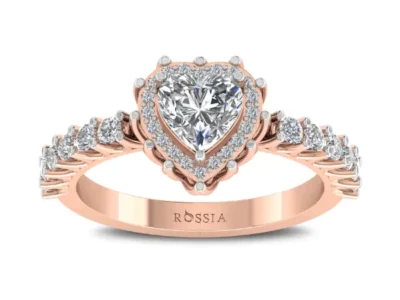 0.75-Ct-Heart-Cut-Natural-Diamond-Halo-Ring-Rose-Gold-Front-View