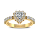0.75-Ct-Heart-Cut-Natural-Diamond-Halo-Ring-Yellow-Gold-Front-View