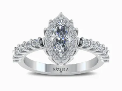 0.75-Ct-Marquise-Halo-Natural-Diamond-Ring-White-Gold-Front-View