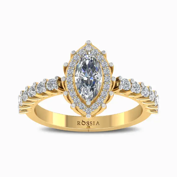 0.75-Ct-Marquise-Halo-Natural-Diamond-Ring-Yellow-Gold-Front-View