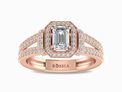 Emerald-Cut-Lab-Diamond-Engagement-Ring-Rose-Gold-Front-View