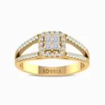 Enchanting-Princess-Cut-Lab-Diamond-Ring-Yellow-Gold-Front-View