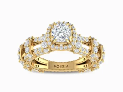 Interlaced Vows Mount Lab Diamond Ring yellow Gold