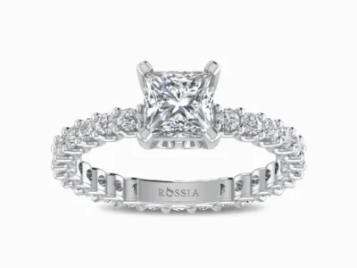 Lab-Grown-Diamond-Classic-Princess-Cut-Solitaire-Ring-White-Gold-Front-View