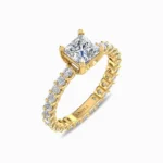 Lab-Grown-Diamond-Classic-Princess-Cut-Solitaire-Ring-Yellow-Gold-Side-View