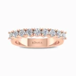 Charming-Lab-Diamond-Wedding-Band-Rose-Gold-Front-View