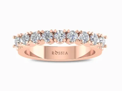 Charming-Lab-Diamond-Wedding-Band-Rose-Gold-Front-View