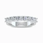 Charming-Lab-Diamond-Wedding-Band-White-Gold-Front-View