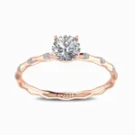 Dainty-Chic-Miracle-Plate-Lab-Diamond-Ring-Rose-Gold-Front-View