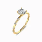 Dainty-Chic-Miracle-Plate-Lab-Diamond-Ring-Yellow-Gold-Side-View