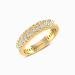 Dainty-Textured-Lab-Grown-Diamond-Wedding-Band-Yellow-Gold-Side-View