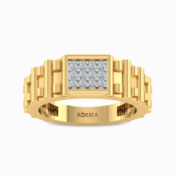 Dennis-Lab-Grown-Diamond-Ring-For-Men-Yellow-Gold-Front-View Dennis Lab Grown Diamond Ring For Men
