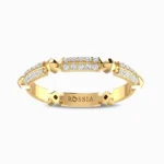 Dewdrop-Duple-Bling-Lab-Diamond-Band-Yellow-Gold-Front-View