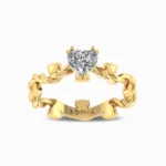 Elegant-Heart-Lab-Grown-Diamond-Ring-Yellow-Gold-Front-View