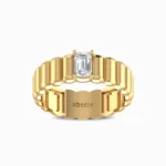 Emerald Cut Lab Grown Solitaire Wedding Ring For Him