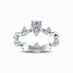 Enchanting-Pear-Cut-Lab-Grown-Solitaire-Ring-White-Gold-Front-View