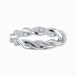 Eternal-Knot-Glamour-Lab-Diamond-Band-White-Gold-Frot-View