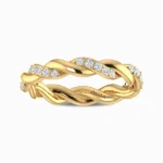 Eternal-Knot-Glamour-Lab-Diamond-Band-Yellow-Gold-Frot-View