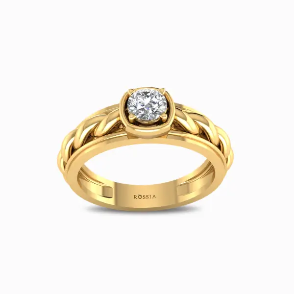 Gentleman’s-Single-Lab-Grown-Diamond-Ring-Yellow-Gold-Front-View Gentleman's Single Lab Grown Diamond Ring