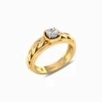 Gentleman’s-Single-Lab-Grown-Diamond-Ring-Yellow-Gold-Side-View