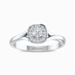 Gleaming-Lab-Grown-Diamond-Ring-White-Gold-Front-View