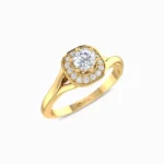Gleaming-Lab-Grown-Diamond-Ring-Yellow-Gold-Side-View