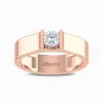 Glimmer-Lab-Grown-Solitaire-Men’s-Ring-Rose-Gold-Front-View