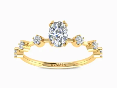 Gracious-Bar-Lab-Grown-Solitaire-Ring-Yellow-Gold-Front-View