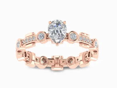 Lavanya-Lab-Grown-Solitaire-Ring-Rose-Gold-Front-View