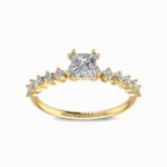 Lily-Gallery-Princess-Cut-Lab-Grown-Solitaire-Ring-Yellow-Gold-Front-View