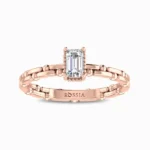 Emerald Cut Lab Grown Diamond Promise Ring