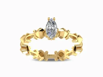 Marquise Cut Lab Grown Solitaire Ring