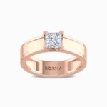 1.00-Carat-Princess-Cut-Men’s-Lab-Grown-Diamond-Ring-Rose-Gold-Front-View