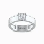 1.00-Carat-Princess-Cut-Men’s-Lab-Grown-Diamond-Ring-White-Gold-Front-View
