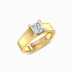 1.00-Carat-Princess-Cut-Men’s-Lab-Grown-Diamond-Ring-Yellow-Gold-Side-View