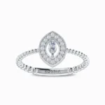 Marquise-Lab-Grown-Diamond-Halo-Ring-White-Gold-Front-View