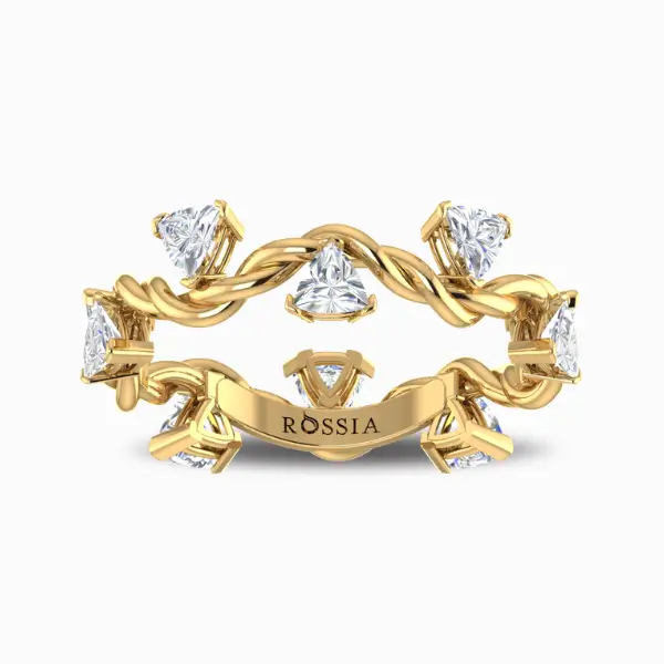 Ornate-Lab-Grown-Diamond-Wedding-Band-Yellow-Gold-Front-View Ornate Lab Grown Diamond Wedding Band