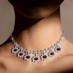 regalia-petal-diamond-necklace-model-shoot