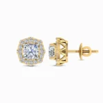 Regal Carnation Cushion Cut Lab Diamond Earring Studs