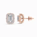 Aurora’s Dusk Emerald Cut Lab Diamond Earring Studs