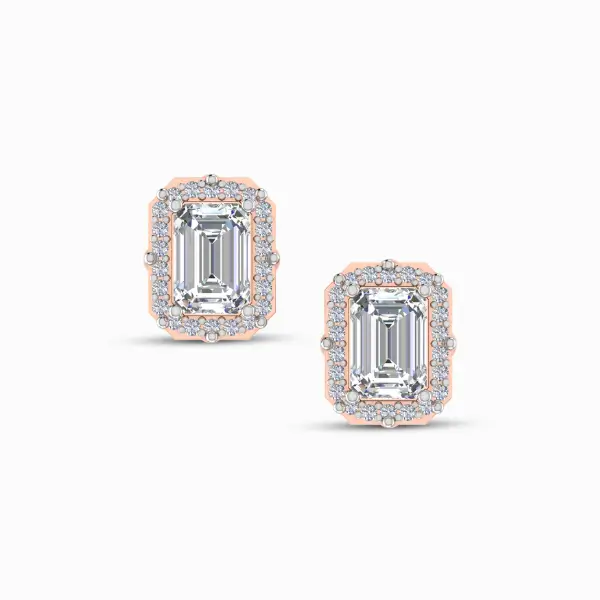 Aurora’s Dusk Emerald Cut Lab Diamond Earring Studs Aurora’s Dusk Emerald Cut Lab Diamond Earring Studs