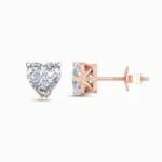 Celestial Ember Heart Shaped Lab Diamond Earring Studs
