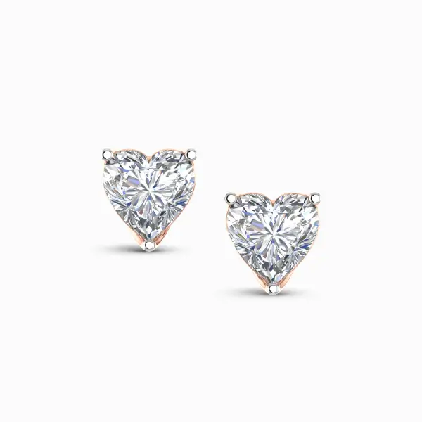 Celestial Ember Heart Shaped Lab Diamond Earring Studs Celestial Ember Heart Shaped Lab Diamond Earring Studs