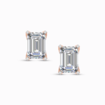 Celestial Pansy Emerald Cut Lab Diamond Earring Studs