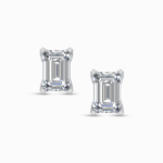 Celestial Pansy Emerald Cut Lab Diamond Earring Studs