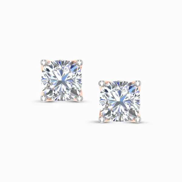 Elysian Jasmine Cushion Cut Lab Diamond Earring Studs Elysian Jasmine Cushion Cut Lab Diamond Earring Studs